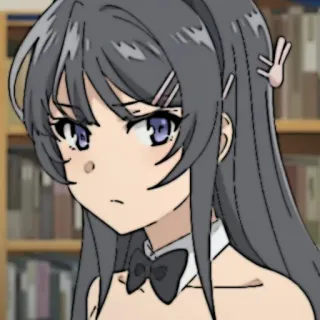 🐰 Mai Sakurajima Rascal Does Not Dream of Bunny Girl Senpai 애니메이션, 바니걸, 마이 사쿠라지마, 와이푸, 귀여운, 여자 whatsapp sticker