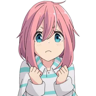 😠 动漫, 女孩, 粉色头发, 伤心, 角色 telegram sticker