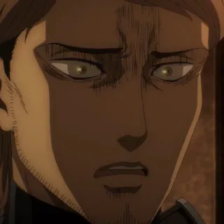 🐎 Anime, L'attacco dei giganti, Jean Kirstein, Personaggio, Arrabbiato, Espressione telegram sticker
