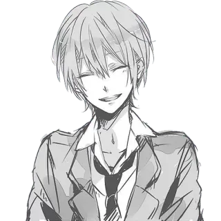 ☺️ anime, manga, boy, school uniform, drawing telegram sticker