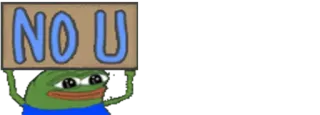 😛 NO U pepe, frog, meme, internet telegram sticker