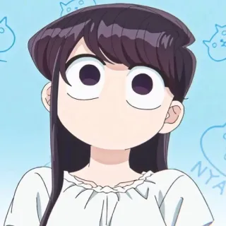 ❓ Komi Shouko Komi Can't Communicate NYAA 애니메이션, 여자, 코미 양은 커뮤증입니다, 코미, 쇼코, 냐 telegram sticker