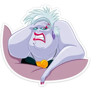 😈 Ursula The Little Mermaid ursula, disney, vilã, a pequena sereia, personagem de desenho animado, bruxa do mar, animado telegram sticker