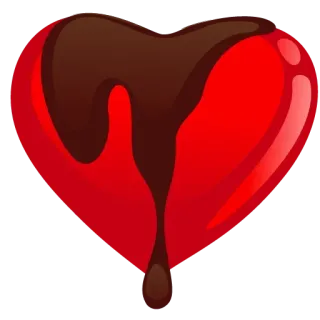 ❤️ corazón, chocolate, dulce, amor, rojo, postre whatsapp sticker
