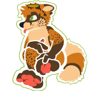 😋 Furry, Waschbär, Tier, Cartoon, Maskottchen, Süß, Fursona telegram sticker