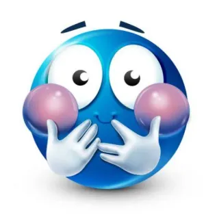 ☺️ emoji, mignon, rougissant, bleu, mains telegram sticker