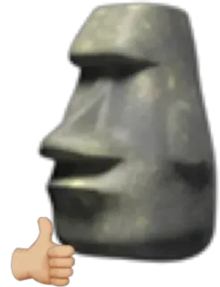 🗿 โมไอ, เกาะอีสเตอร์, รูปปั้น, อีโมจิ, ยกนิ้วโป้ง, หิน telegram sticker