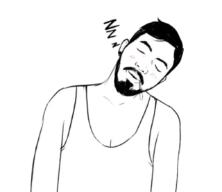 💤 man, sleeping, drool, sleepy, relaxed telegram sticker