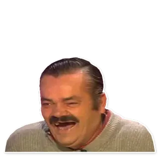 😆 man, laughing, moustache, happy, funny telegram sticker