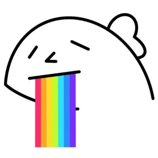 🦖 muntah, pelangi, sakit, gambar, kartun, emoji, sakit whatsapp sticker