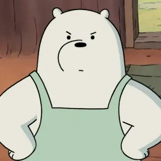 😠 Ice Bear We Bare Bears Мультфильм, Медведь, Белый медведь, Мы обычные медведи, Персонаж whatsapp sticker