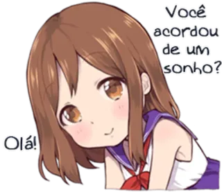 🙂 Você acordou de um sonho?
Olá! Anime, Mädchen, Süß, Gruß, Traum, Frage telegram sticker