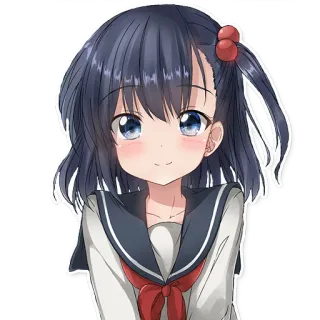 🙂 anime, girl, school uniform, cute, kawaii, manga telegram sticker