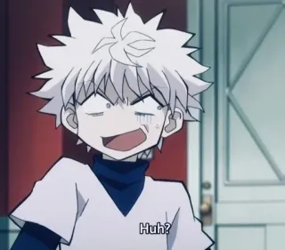 😅 Killua Hunter x Hunter Huh? อนิเมะ, ตกใจ, คิรัวร์, Hunter x Hunter telegram sticker