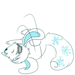 🐇 cartoon, animal, snow, winter, chill, relaxed telegram sticker