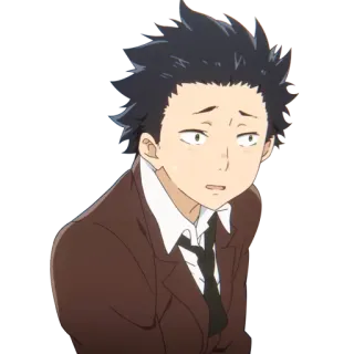 😅 Shoya Ishida A Silent Voice anime, sad, school, student, emotional telegram sticker