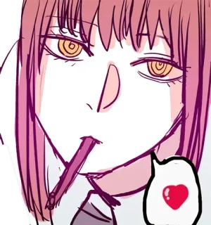 😏 Makima Chainsaw Man anime, manga, chainsaw man, makima, heart, sketch telegram sticker
