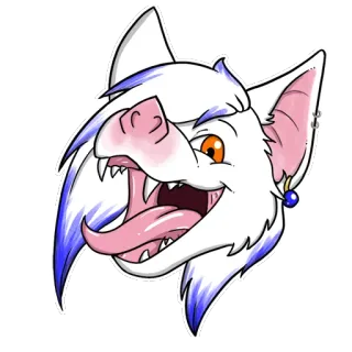 😈 Фурри, Антропоморфный, Животное, Персонаж, Рисунок, Наклейка whatsapp sticker