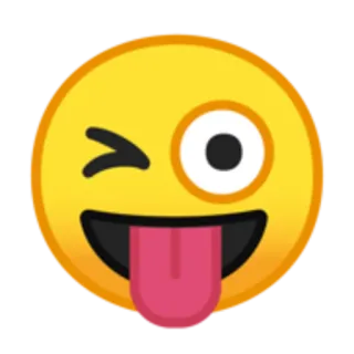 😜 emoji, face, wink, tongue, yellow, smiley telegram sticker