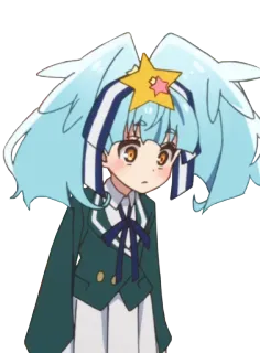 😐 Аниме, Девушка, Мультфильм, Персонаж, Звезда, Милый telegram sticker