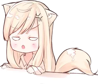 😠 Anime, Fille chat, En colère, Mignon, Manga, Autocollant whatsapp sticker