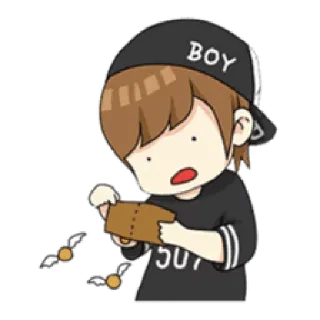 😫 BOY kartun, anak laki-laki, stiker, anime whatsapp sticker