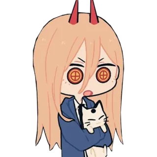 😽 Power Chainsaw Man anime, manga, demon, cat, power, chainsaw man telegram sticker