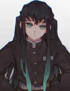 ☁️ Muichiro Tokito Demon Slayer Anime, Manga, Spadaccino, Demone, Katana whatsapp sticker