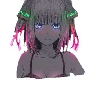 😔 Аниме, Манга, Девушка, Милый, Иллюстрация, Женщина, Персонаж telegram sticker