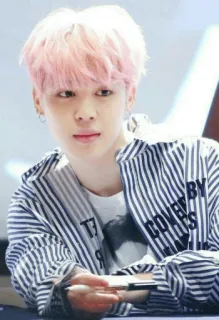 🌸 Jimin COVER BY kpop, jimin, pelo rosa, cantante, hombre, celebridad whatsapp sticker