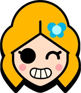 ☂ cartoon, character, face, woman, blond, game, winking telegram sticker