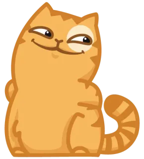 😄 кот, животное, наклейка, оранжевый, мультфильм, усмешка telegram sticker