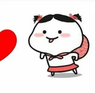 😛 mignon, dessin animé, fille, coeur, amour, kawaii telegram sticker
