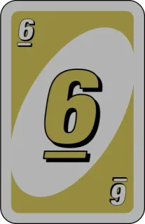 💛 uno, card game, number 6, game whatsapp sticker