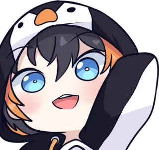🐧 Anime, Pinguim, Fofo, Desenho animado, Chibi, Vtuber telegram sticker