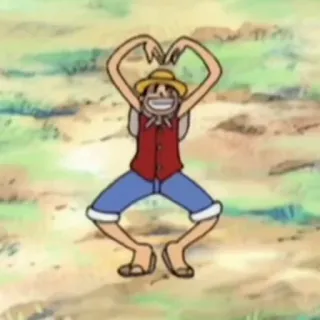 ❤️ Luffy One Piece one piece, луффи, сердце, аниме, мультфильм, monkey d luffy telegram sticker