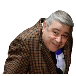 🤘 uomo, sorridente, giacca a quadri, mezza età, capelli grigi whatsapp sticker