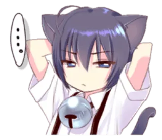 😒 Anime, Telinga kucing, Lucu, Manga, Chibi, Kawaii telegram sticker