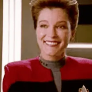 👋 Kathryn Janeway Star Trek Voyager สตาร์ เทรค, วอยเอเจอร์, แคธริน เจนเวย์, กัปตัน, วิทยาศาสตร์ ficción telegram sticker