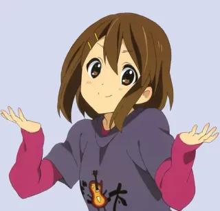 😃 Yui Hirasawa K-On! Anime, K-On, Yui Hirasawa, Chitarra, Carina, Ragazza whatsapp sticker