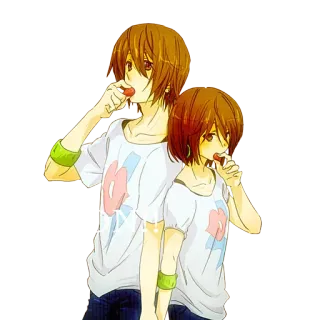 🍓 anime, couple, cartoon, friend, kawaii, art telegram sticker