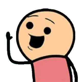 👋 Cartoon, Strichmännchen, winkend, fröhlich, Gruß telegram sticker