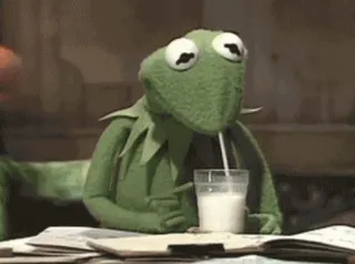 🌟 Kermit Kermit der Frosch, Muppet, trinken, Meme, lustig whatsapp sticker