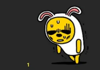 😮‍💨 dessin animé, personnage, transpiration, lapin, coréen, illustration, vieilli whatsapp sticker