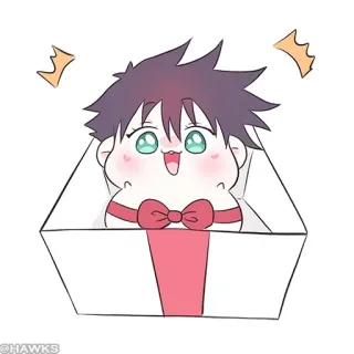 ⚫️ Anime, Chibi, Karakter, Imut, Hadiah, Kotak telegram sticker
