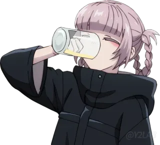 🍺 Anime, Bebiendo, Chica, Cerveza, Lindo whatsapp sticker