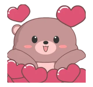 💗 oso, lindo, corazones, amor, dibujos animados, pegatina telegram sticker