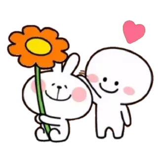 🌸 うさぎ, 花, 友情, ハート, かわいい, 漫画 telegram sticker