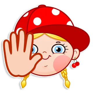 🖐 Mädchen, Kind, Hut, Kirsche, süß, Cartoon telegram sticker