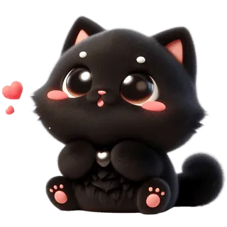 😊 gato, gatinho, fofo, animal, adesivo, gato preto, desenho animado whatsapp sticker